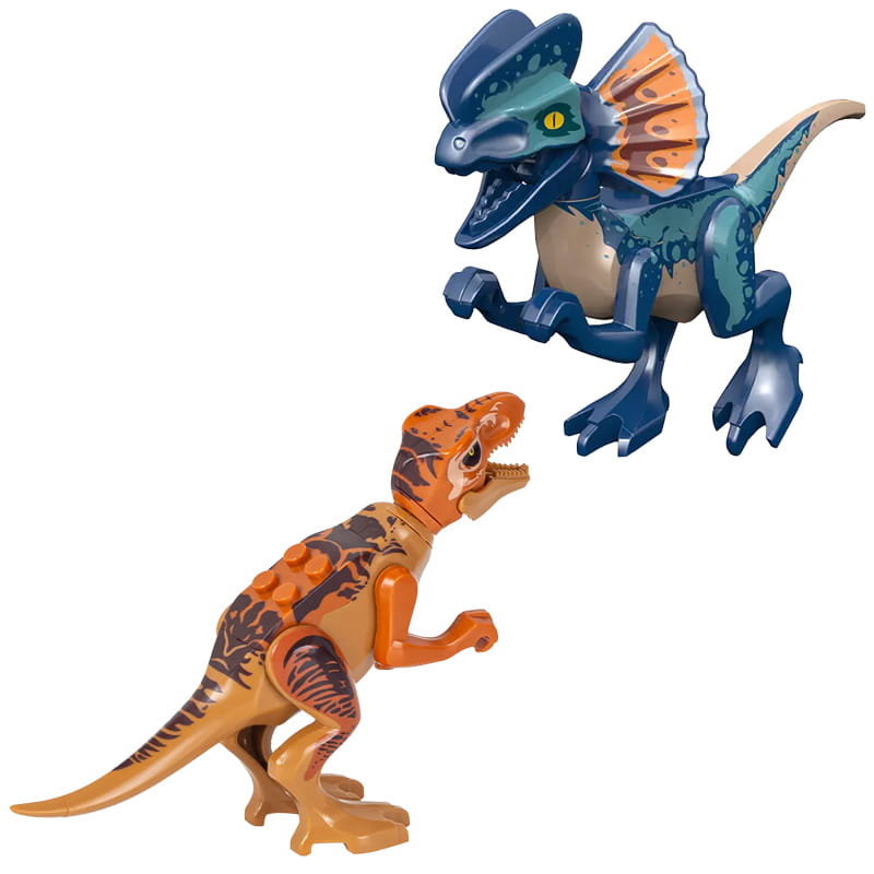 Dinozaury klocki TRex i Dilophosaurus
