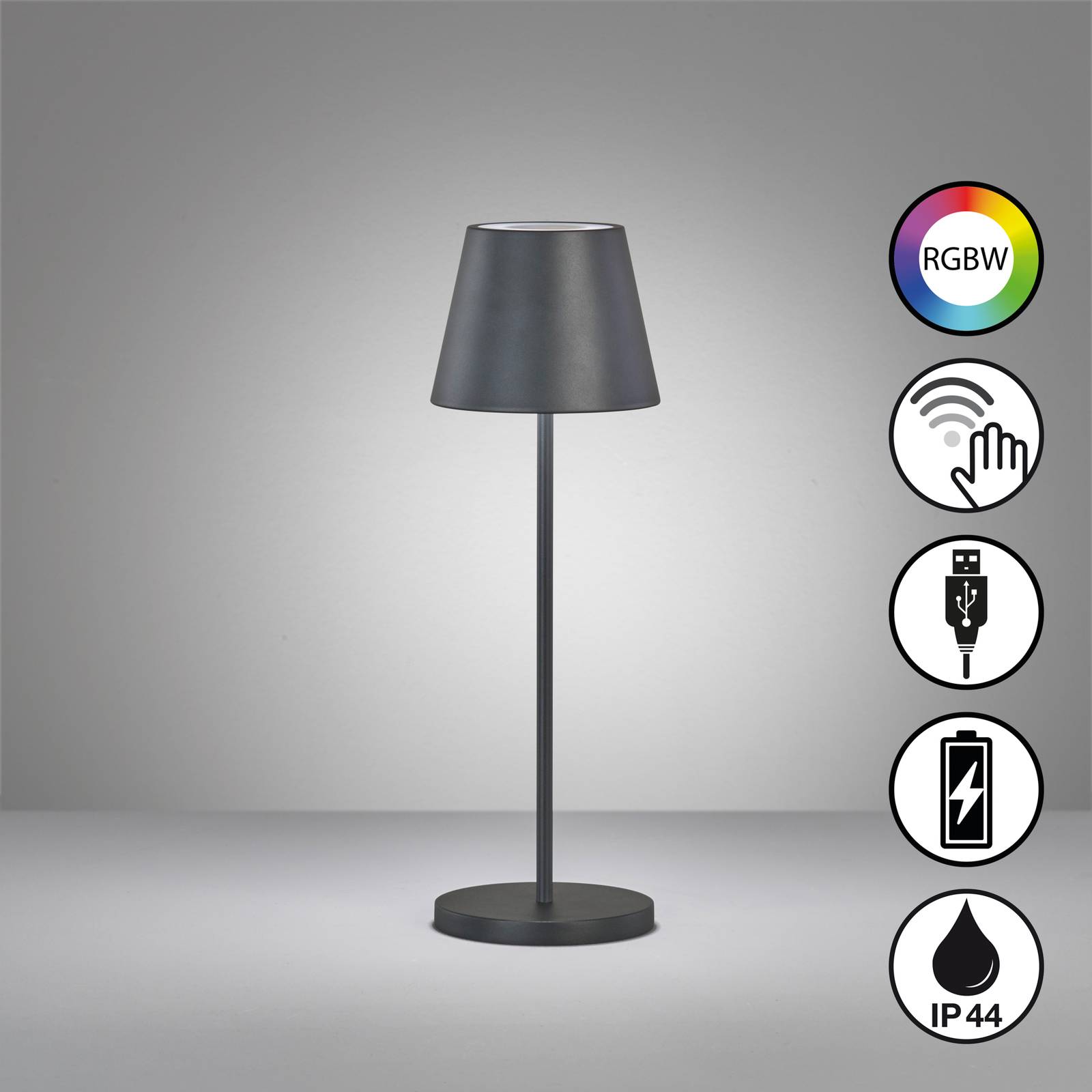 FH Lighting Lampa stołowa LED Cosenza 2,0 wysokość 34cm czarna