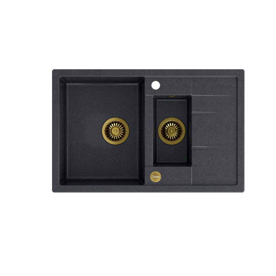 QUADRON MORGAN 156 czarny metalik + odpływ złoty PVD (HB8224U8-G1) HB8224U8-G1