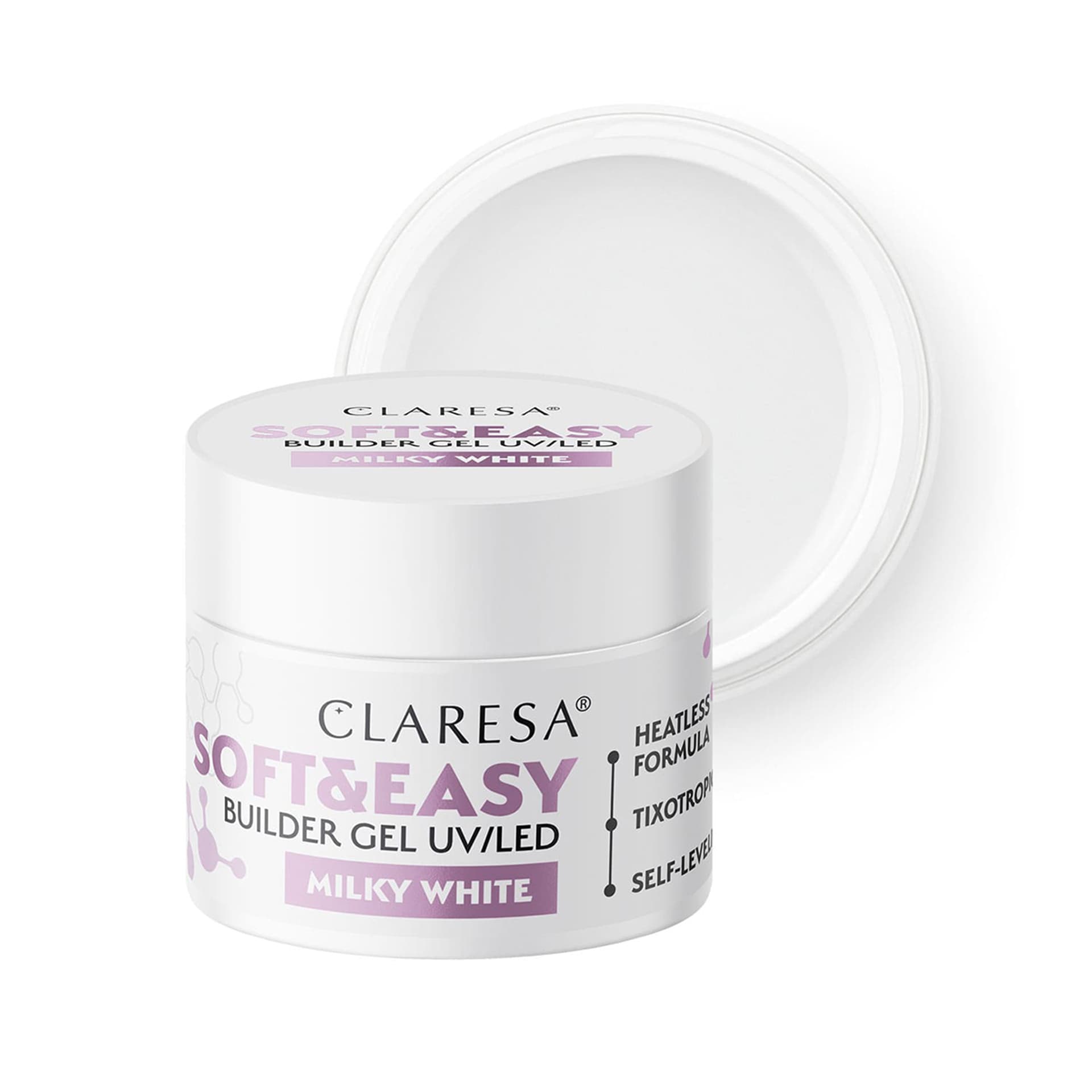 Claresa żel budujący Soft&Easy gel milk white 12g