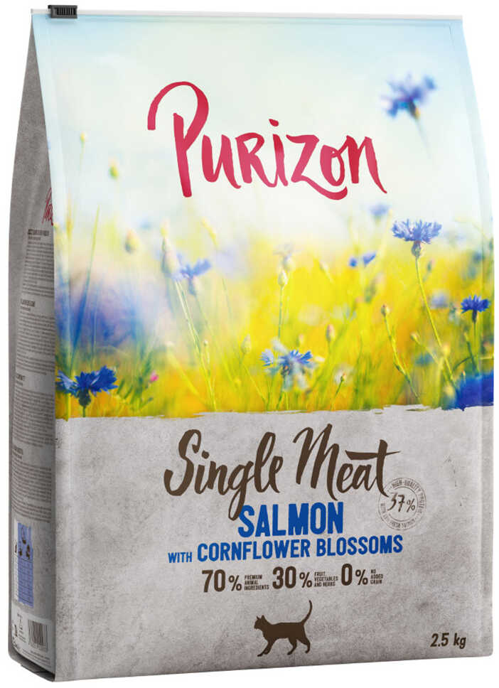 Purizon Single Meat, łosoś z kwiatami chabru - 2,5 kg