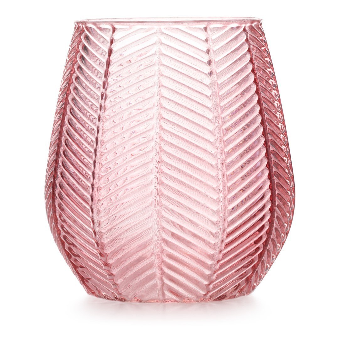 Wazon owalny VITORIA kolor pudrowy róż ameliahome - VASE/AH/VITORIA/POWDERPINK/12X13,5