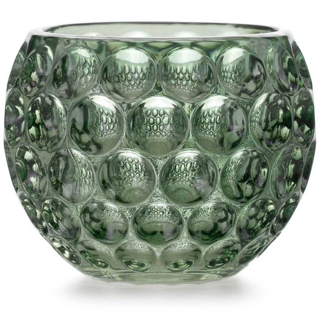 Świecznik GIJON kolor butelkowa zieleń styl glamour ameliahome - CANDLEHOLDER/AH/GIJON/BOTTLEGREEN/11X9