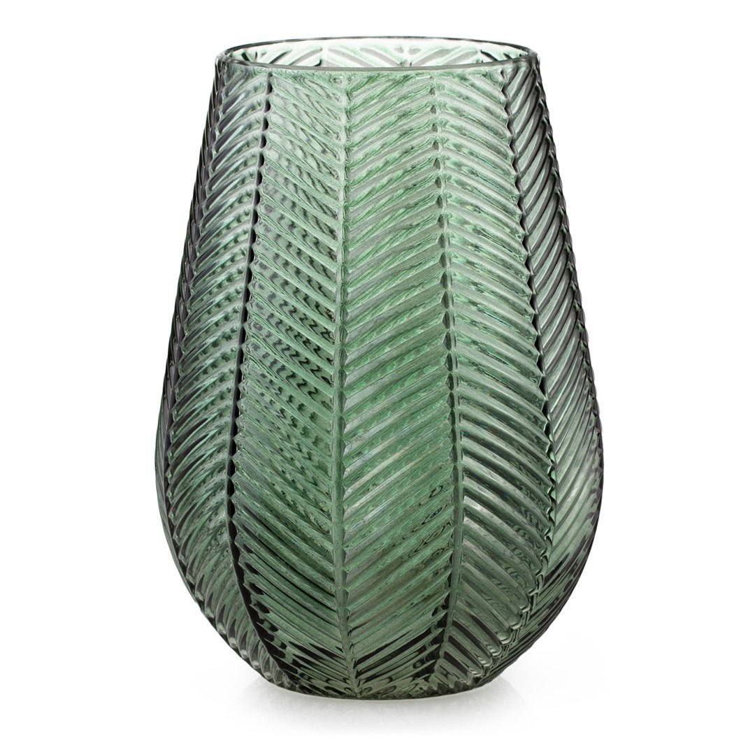 Wazon owalny VITORIA kolor butelkowa zieleń ameliahome - VASE/AH/VITORIA/BOTTLEGREEN/18,5X25,5