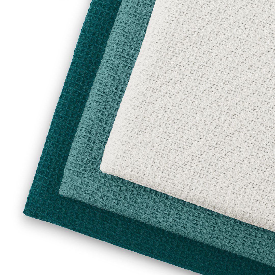 Ręcznik kuchenny LETTY kolor turkusowy tłoczony motyw klasyczny styl klasyczny 50x70 ameliahome - KIT/AH/LETTY/WAFFLE/TURQUOISES