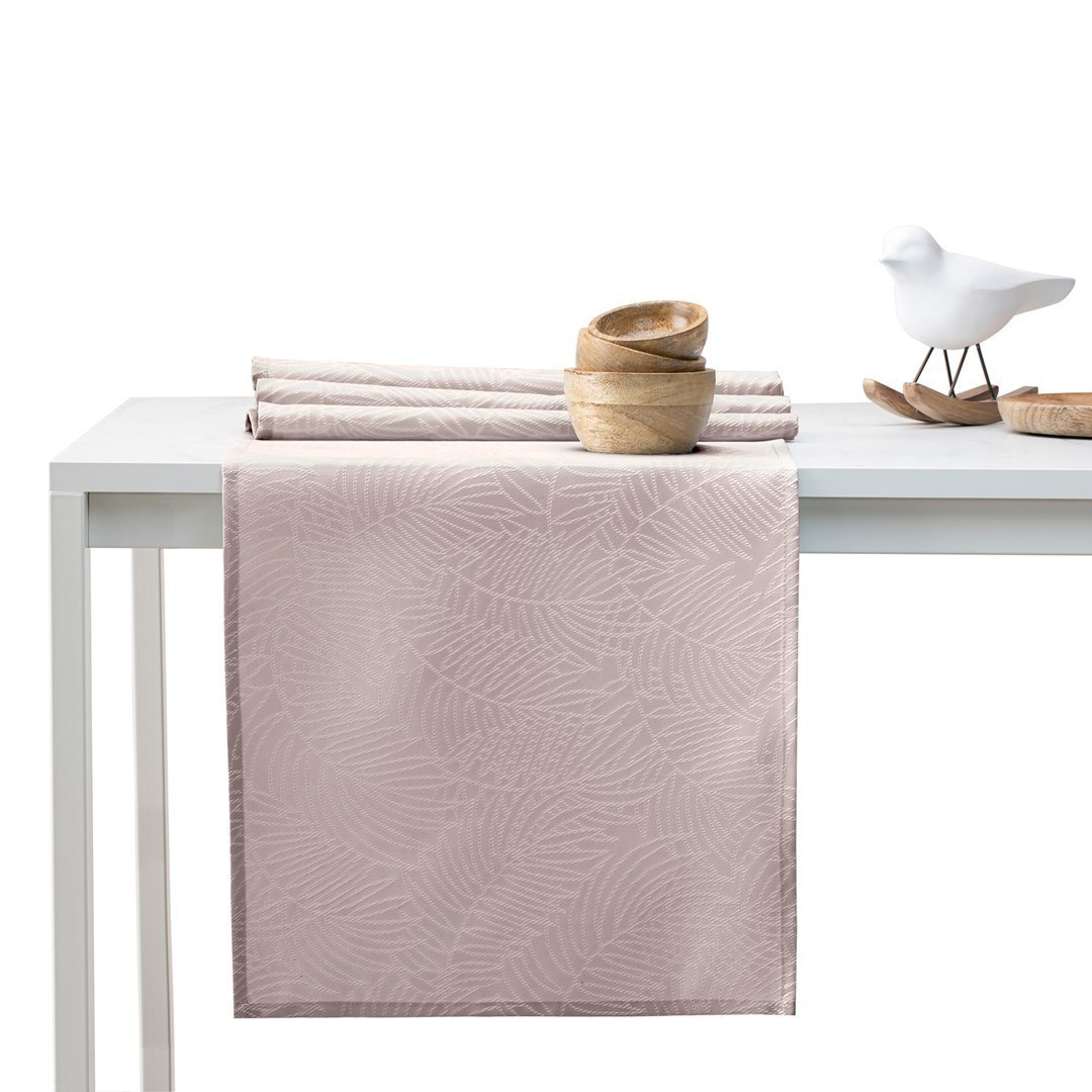 Obrus Gaia Pudrowy róż Tłoczony Roślinny 150x260 AmeliaHome - TCLOTH/AH/GAIA/HMD/POWDERPINK/150X260
