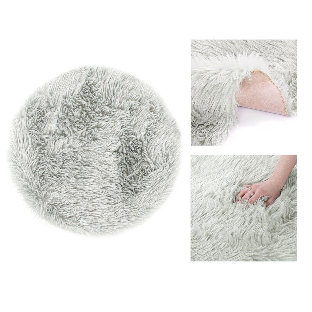 Dywan okrągły DOKKA kolor szary motyw nowoczesny styl nowoczesny r90 ameliahome - RUG/AH/DOKKA/GREY/R90