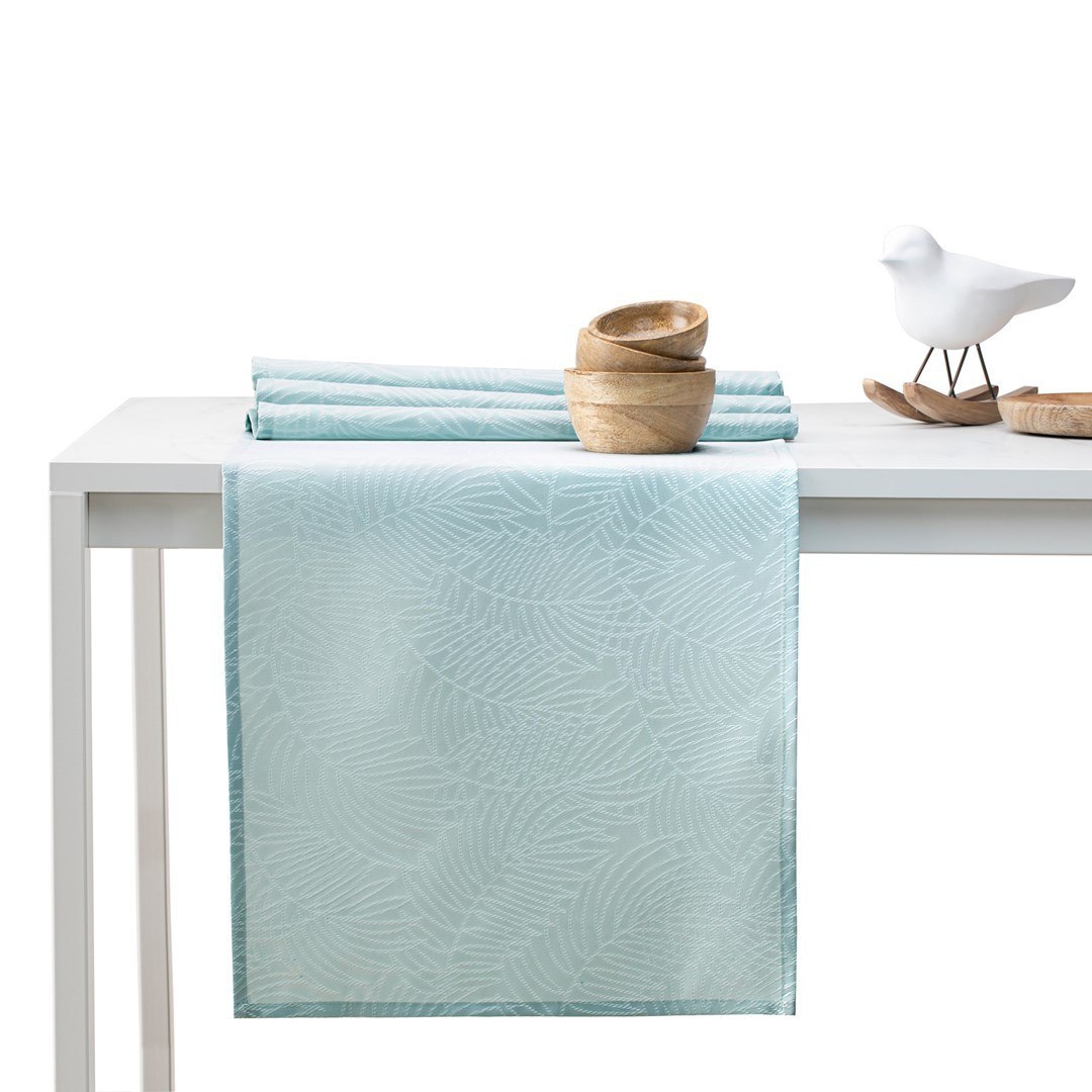 Obrus Gaia Miętowy Tłoczony Roślinny 100x100 AmeliaHome - TCLOTH/AH/GAIA/HMD/MINT/100x100