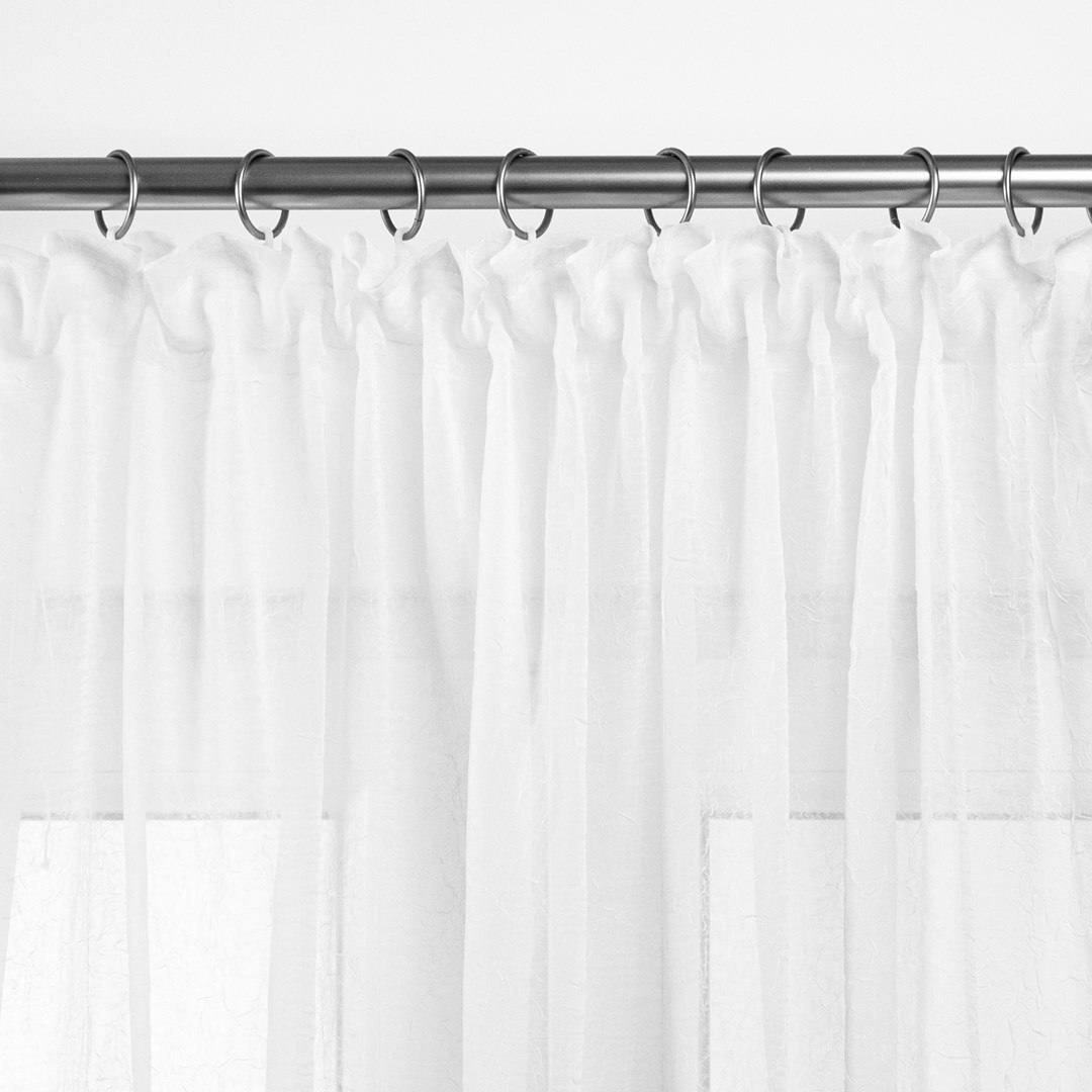 Firana KRESZ kolor biały styl klasyczny taśma smok taśma smok transparentna 5 cm woal gnieciony 140x160 homede - SCURT/HOM/KRESZ