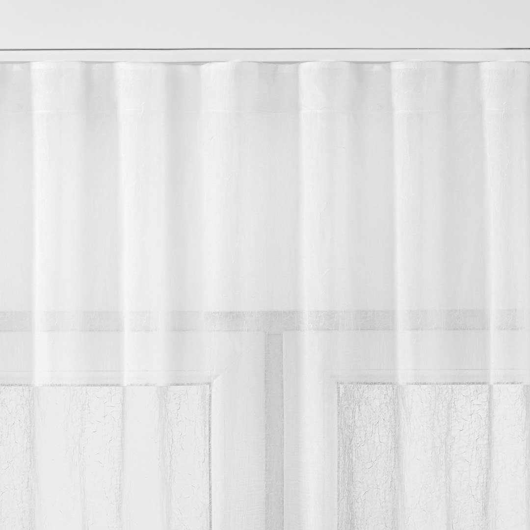 Firana KRESZ kolor biały styl klasyczny taśma wave taśma wave transparentna 7 cm woal gnieciony 140x140 homede - SCURT/HOM/KRESZ