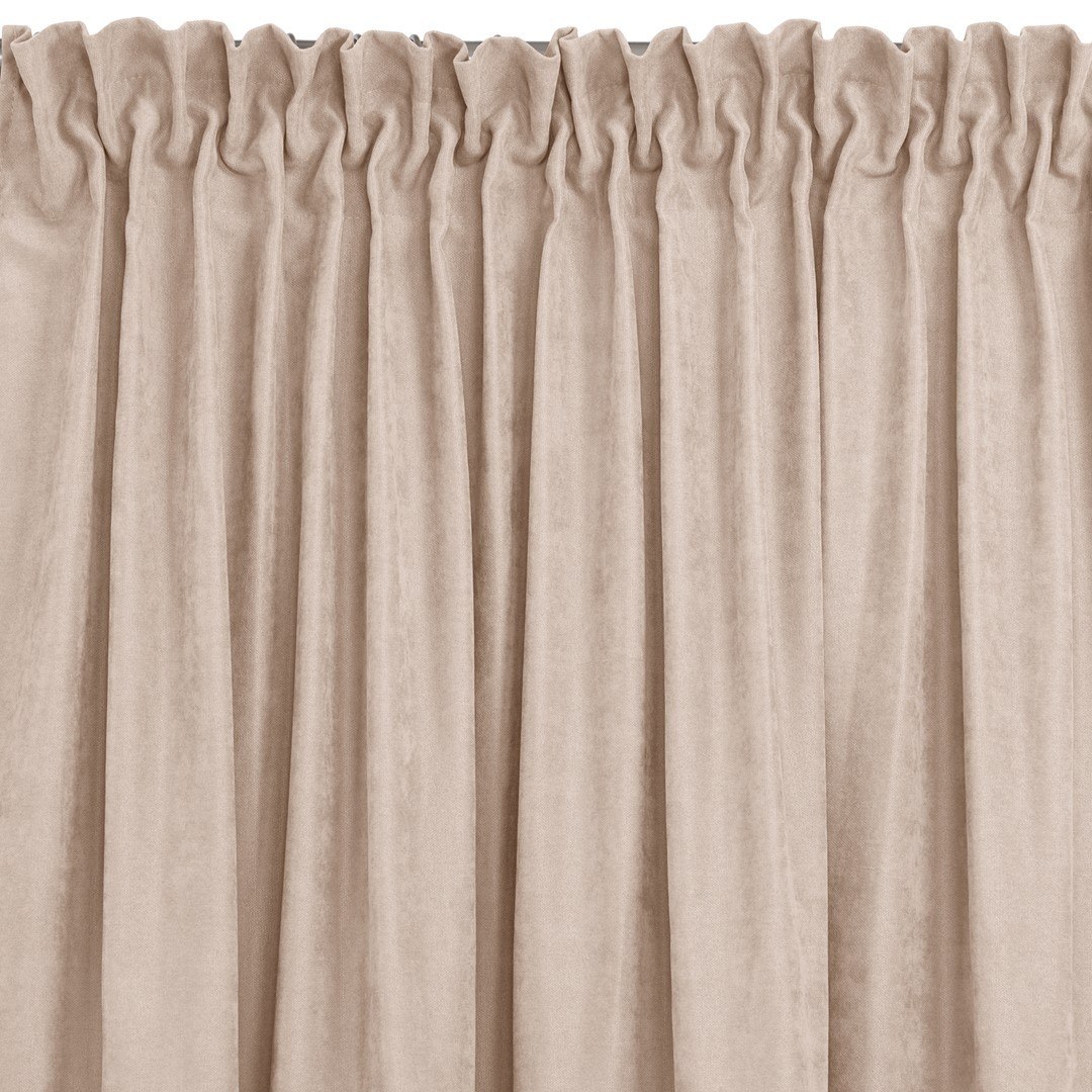 Zasłona MILANA kolor pudrowy róż styl klasyczny taśma smok transparentna 5 cm z grzywką 3 cm szenila 140x175 homede - CURT/HOM/M