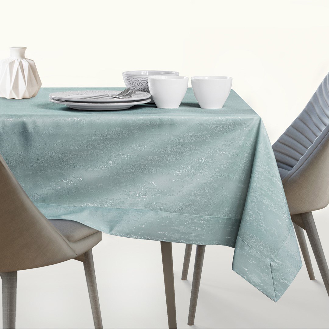 Obrus Vesta Miętowy Tłoczony Nowoczesny 140x180 AmeliaHome - TCLOTH/AH/VESTA/BRD/MINT/140X180