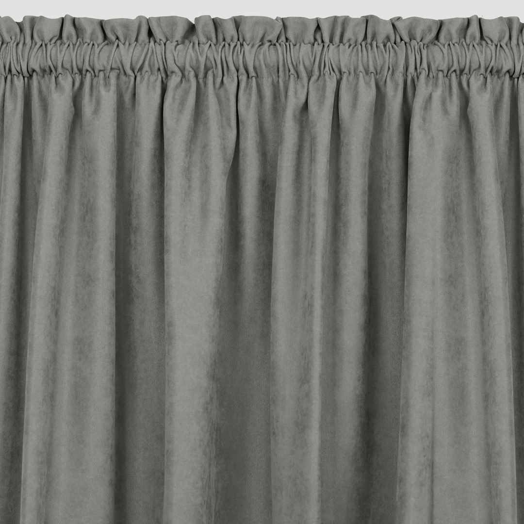 Zasłona MILANA kolor szary styl klasyczny tunel 5 cm z grzywką 3 cm szenila 140x245 homede - CURT/HOM/MILANA/CHENILLE/TUNNEL/F/3