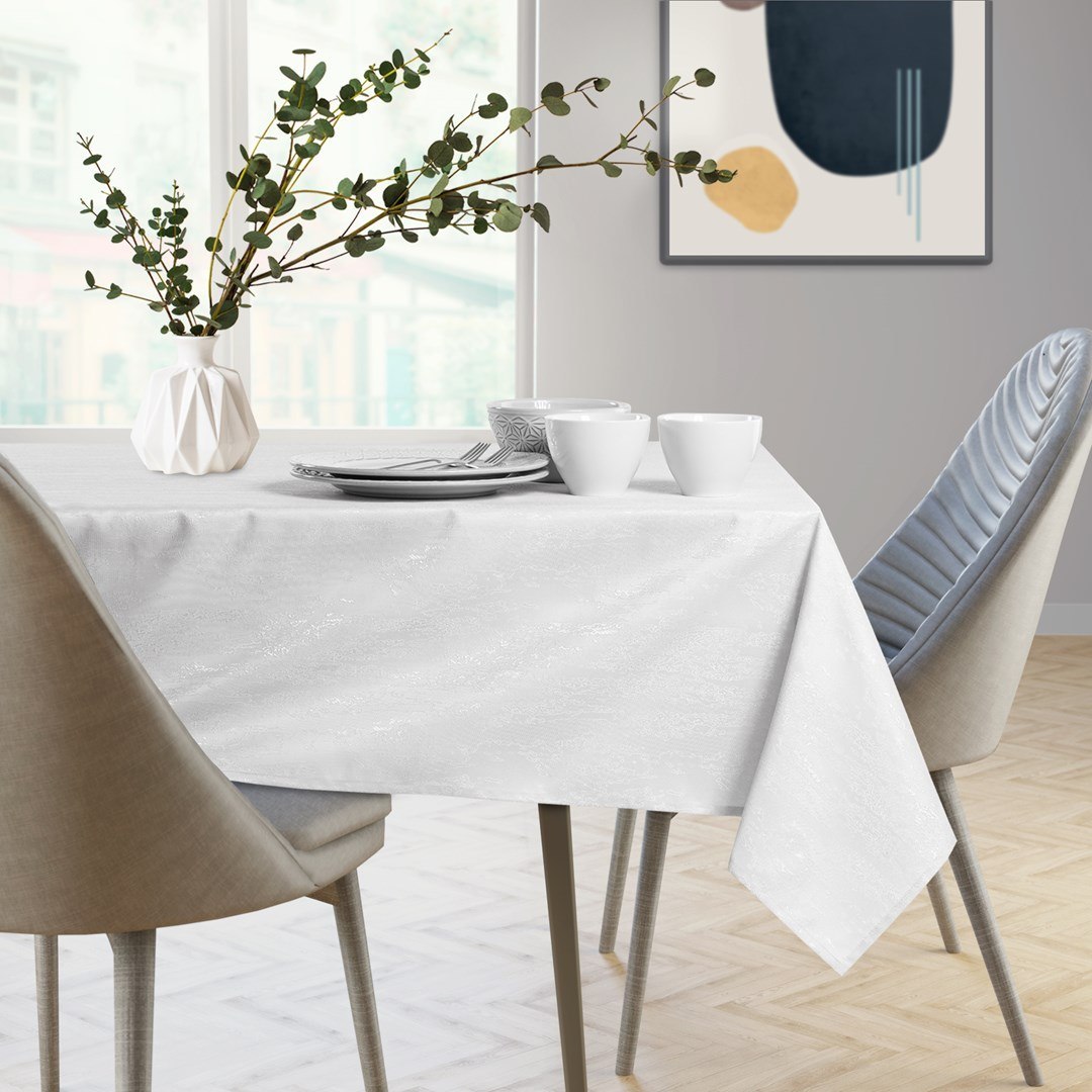 Obrus Vesta Biały Tłoczony Nowoczesny 40x40 AmeliaHome - TCLOTH/AH/VESTA/HMD/WHITE/40X40