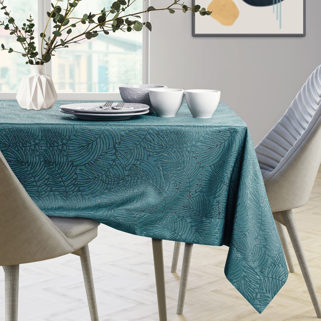Obrus Gaia Morski Tłoczony Roślinny 80x80 AmeliaHome - TCLOTH/AH/GAIA/HMD/MARINE/80X80