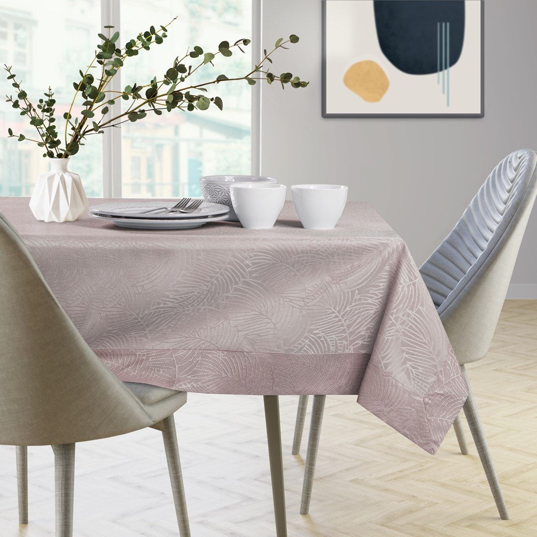 Obrus Gaia Pudrowy róż Tłoczony Roślinny 40x40 AmeliaHome - TCLOTH/AH/GAIA/HMD/POWDERPINK/40X40
