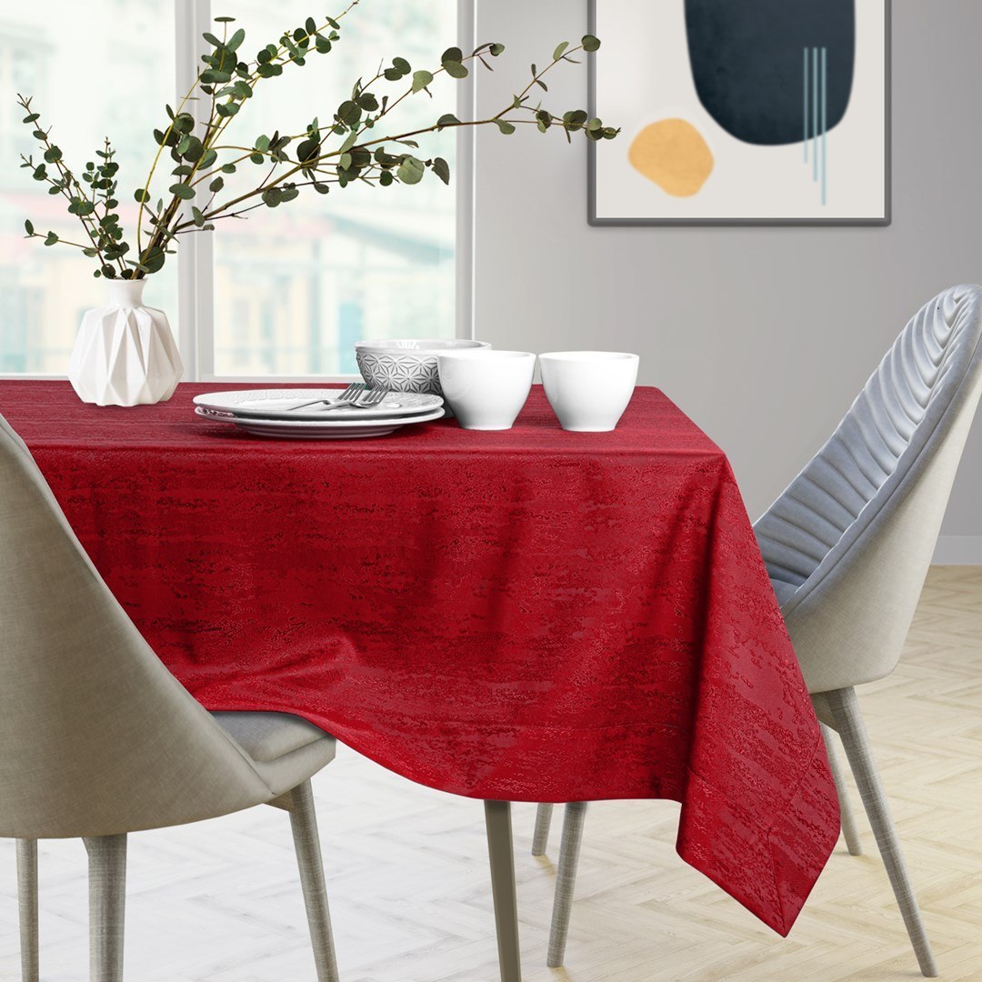 Obrus Vesta Bordowy Tłoczony Nowoczesny 40x40 AmeliaHome - TCLOTH/AH/VESTA/HMD/CLARET/40X40