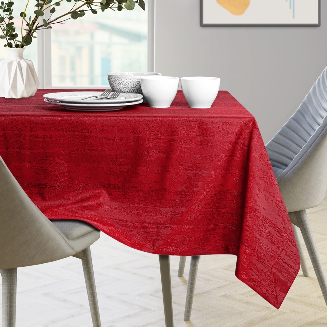 Obrus Vesta Bordowy Tłoczony Nowoczesny 80x80 AmeliaHome - TCLOTH/AH/VESTA/HMD/CLARET/80X80