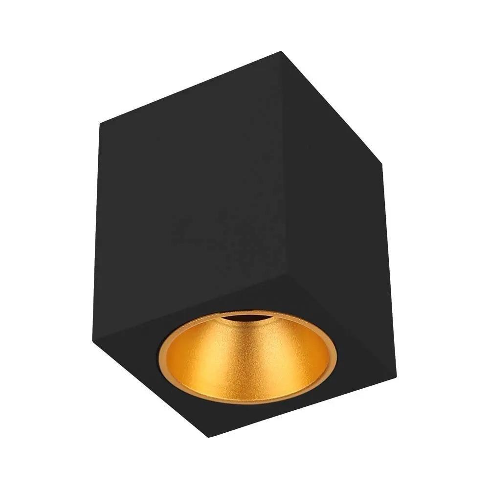 Oprawa V-TAC GU10 Kwadratowa Natynkowa Czarna+Złoty 100x100x120cm VT-979 3 Lata Gwarancji