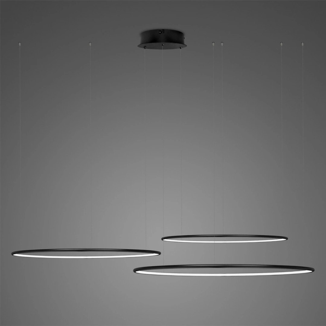Lampa wisząca Ledowe Okręgi No.3 Φ80 cm in 4k 99W czarna Altavola Design