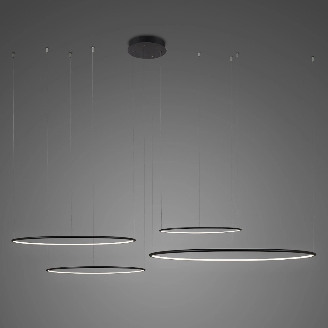 Lampa wisząca Ledowe Okręgi No.4 CO4 Φ100 cm in 3k 152W czarna Altavola Design