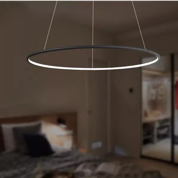 Lampa wisząca Ledowe Okręgi No.1 Φ80 cm in 4k 43W czarna Altavola Design