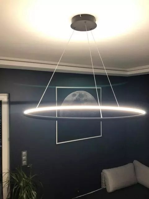 Lampa wisząca Ledowe Okręgi No.1 Φ60 cm in 4k 32W czarna Altavola Design