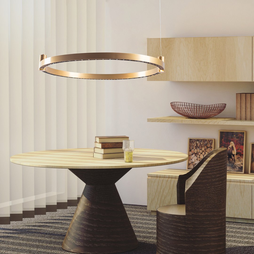 Ledowa lampa wisząca Diamante No.2 CO1 60 cm złota Altavola Design