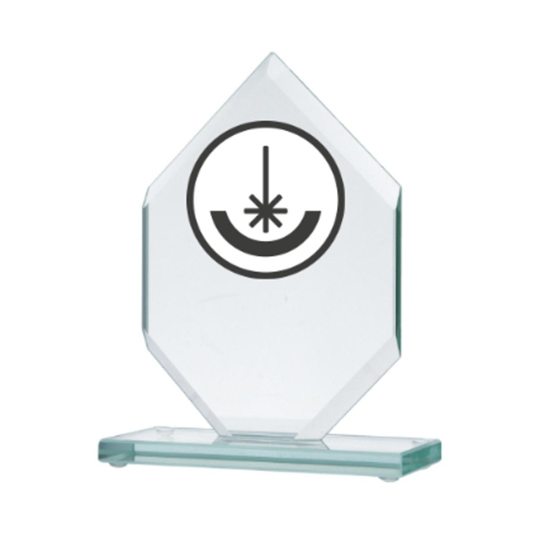 Trofeum szklane grawerowane