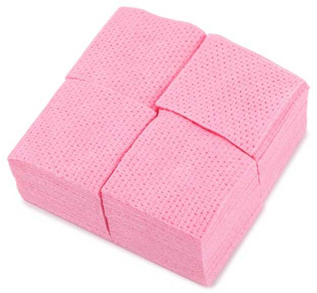 Perforowane waciki bezpyłowe do paznokci AlleMed różowe 5x5 cm 250szt