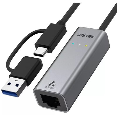 UNITEK ADAPTER USB-A/C - RJ45 2.5G ETHERNET (M/F)