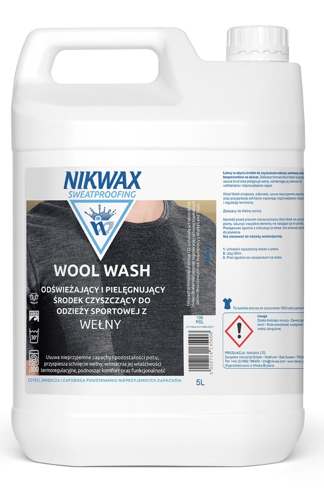 Płyn do prania wełnianej bielizny termoaktywnej Nikwax Wool Wash 5 L