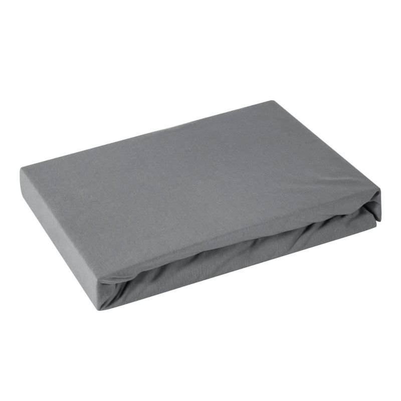 Prześcieradło z gumką, EUROFIRANY, 140 g/m2, 120x200 cm, stalowy