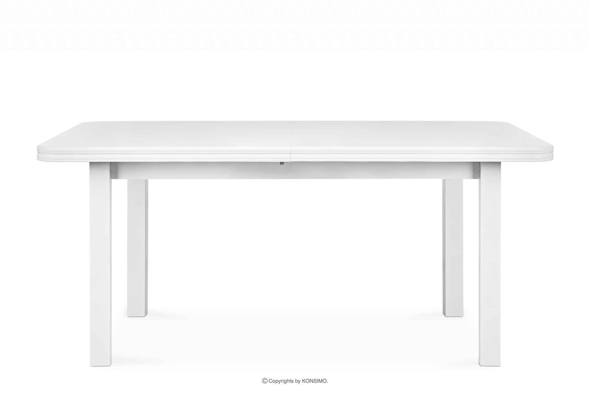 Duży stół do salonu rozkładany 140 cm biały COSPE Konsimo