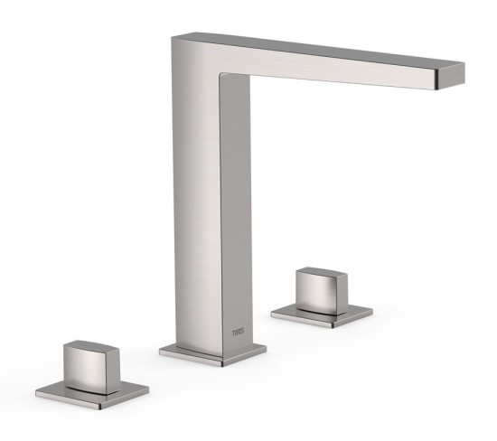 Bateria umywalkowa TRES Slim Exclusive dwuuchwytowa Stal 20210501AC