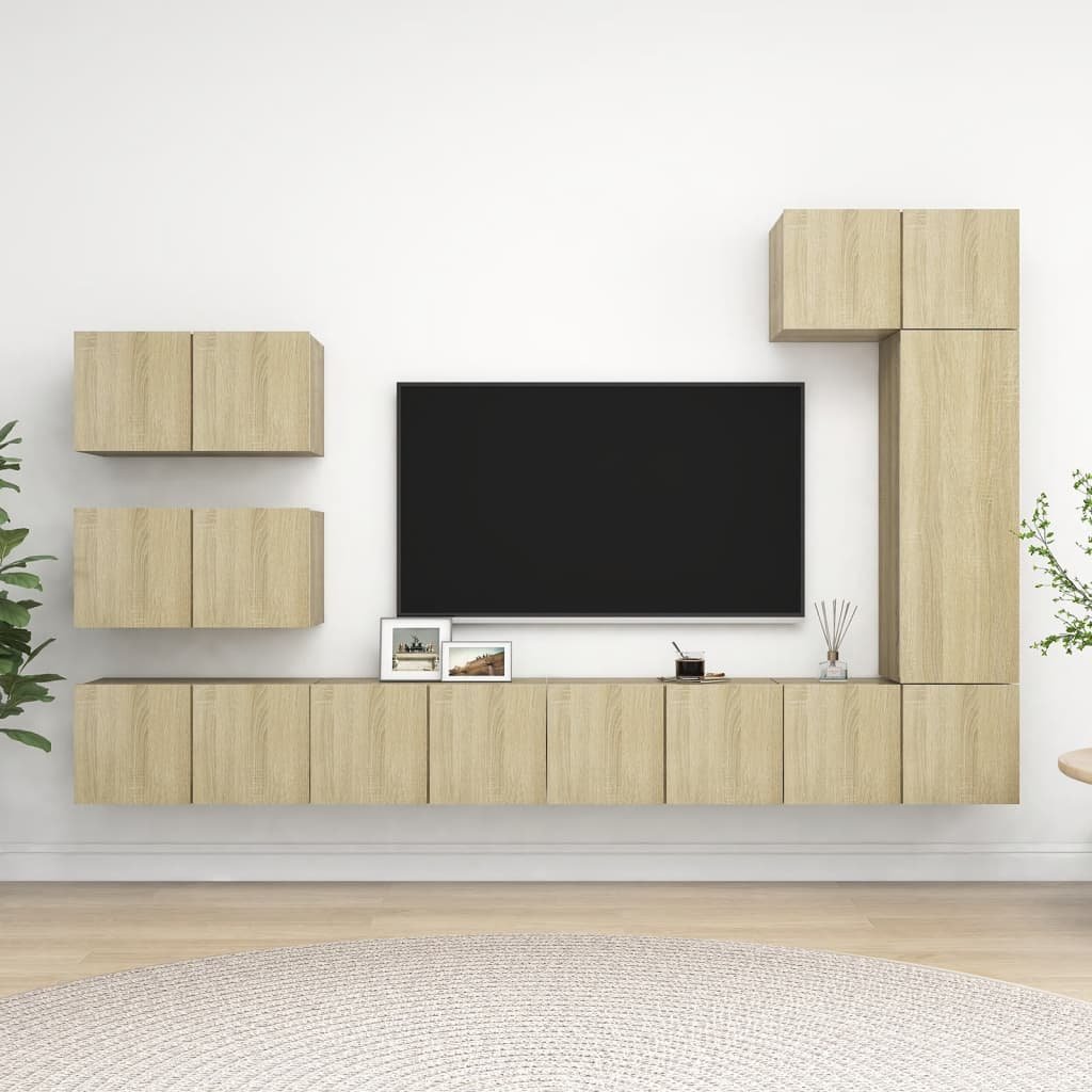 vidaXL 8-cz zestaw szafek TV dąb sonoma płyta wiórowa 3079019