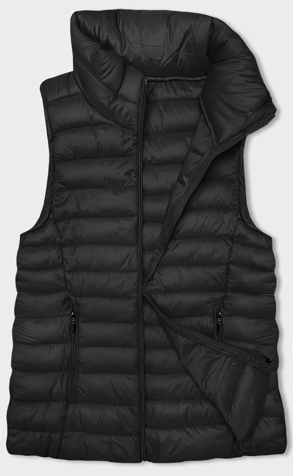 PIKOWANY BEZRĘKAWNIK DAMSKI CZARNY (5M9155-392) - J STYLE