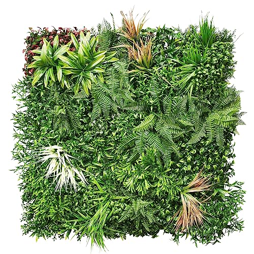 AMARE Mata do liści klasy premium, 100 x 100 x 12 cm z paprociami, trawą i kwiatami
