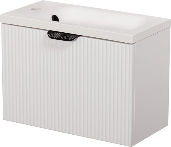 Szafka łazienkowa wisząca z umywalką biały mat 50 cm Fresco Gante