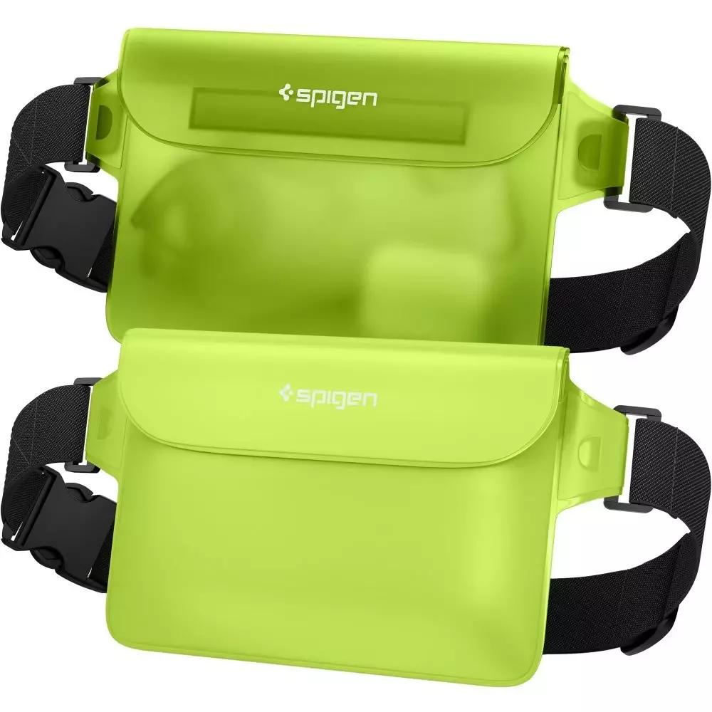 Spigen Etui wodoodporne  A620 Universal Waterproof Waist Bag 2-Pack Cactus Green