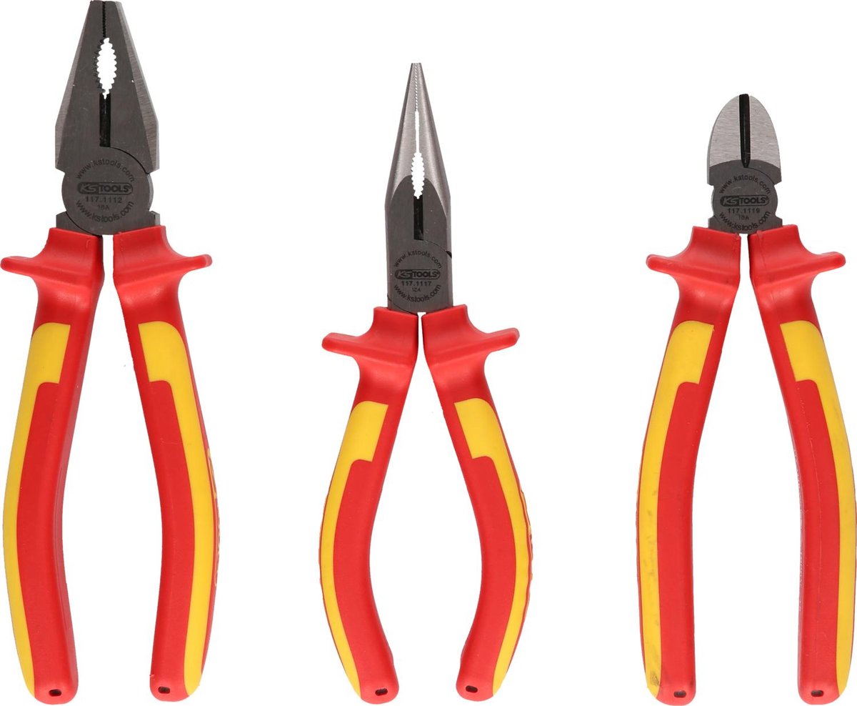 KS TOOLS ERGOTORQUE Zestaw szczypiec VDE, 3-szt 150-200mm