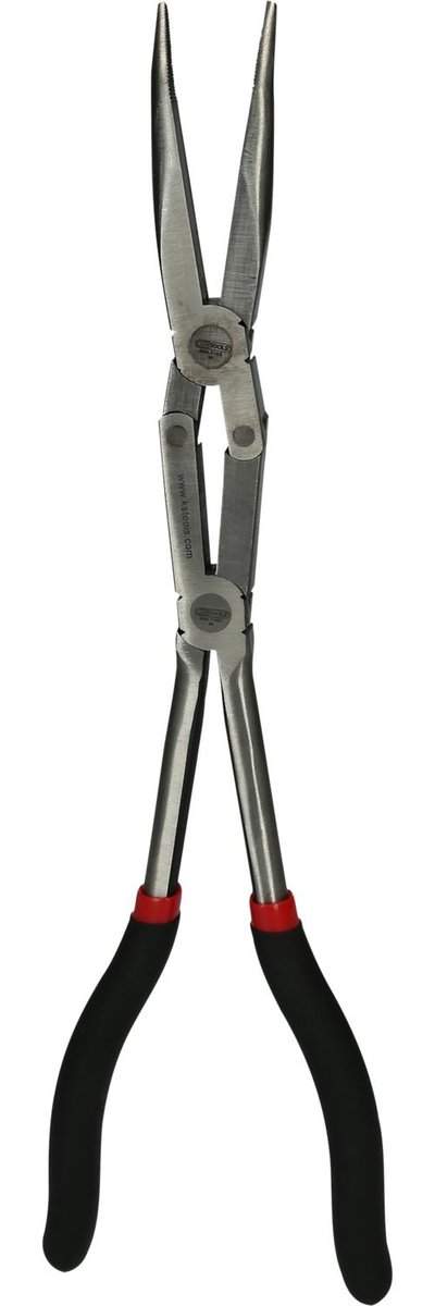 KS TOOLS Szczypce plasko-okragle z podw przegubem zagiete pod katem