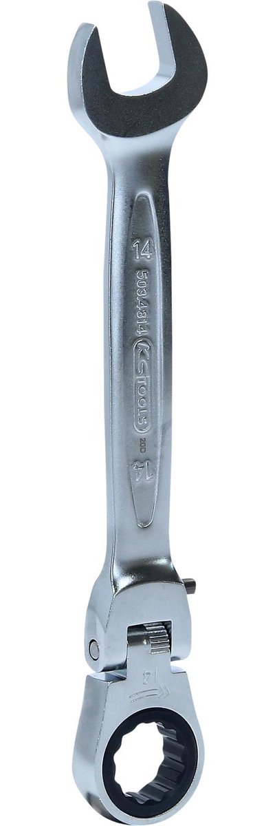 KS Tools Przegub  503.4814 Gear Plus firmy zapadkowy klucz płasko oczkowy, z blokadą, 14 MM