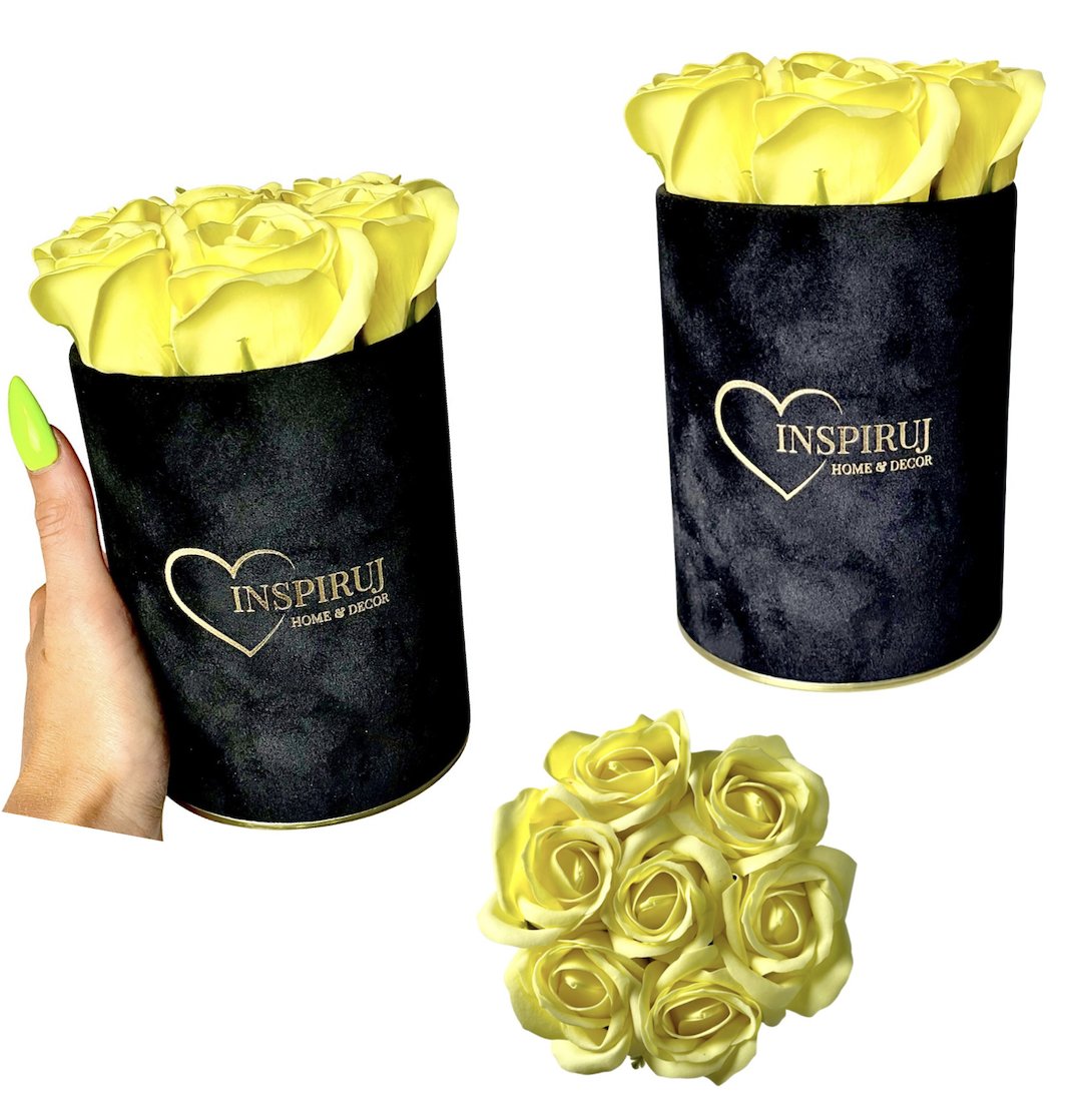 FLOWERBOX KWIATY MYDLANE PUDEŁKO KWIATÓW PREZENT RÓŻE MYDLANE W PUDEŁKU SZTUCZNE KWIATY