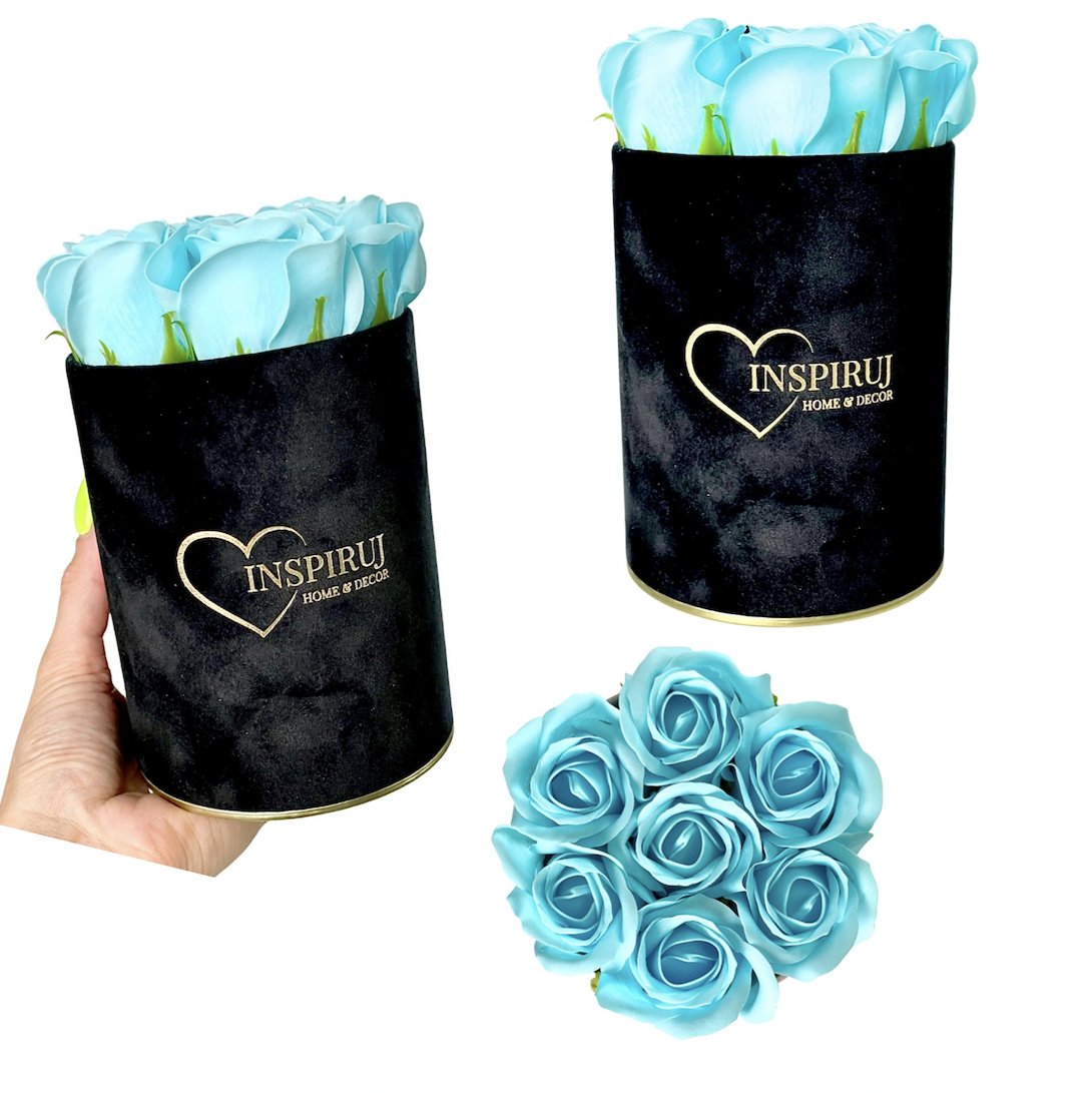 FLOWERBOX KWIATY MYDLANE PUDEŁKO KWIATÓW PREZENT RÓŻE MYDLANE W PUDEŁKU SZTUCZNE KWIATY