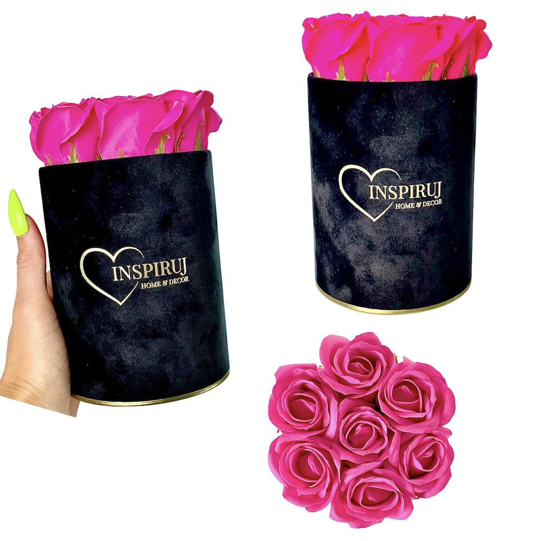 FLOWERBOX KWIATY MYDLANE PUDEŁKO KWIATÓW PREZENT RÓŻE MYDLANE W PUDEŁKU SZTUCZNE KWIATY