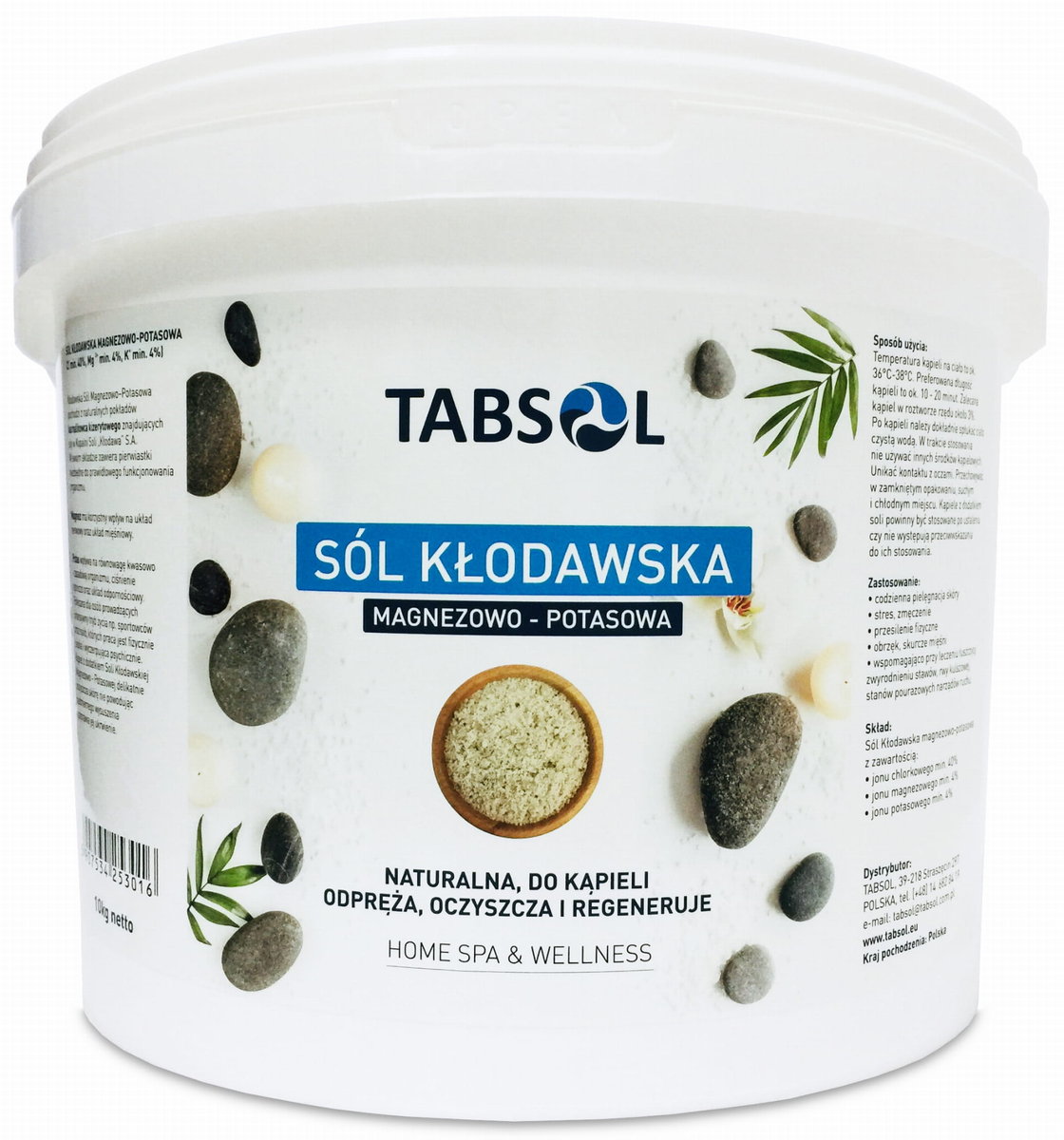 Tabsol, Sól Kłodawska Magnezowo - Potasowa do kąpieli, 10kg