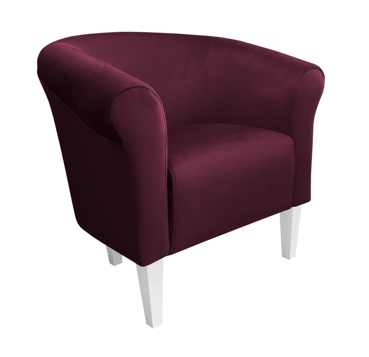 ATOS Fotel Milo MG02 nogi 20 białe śliwka