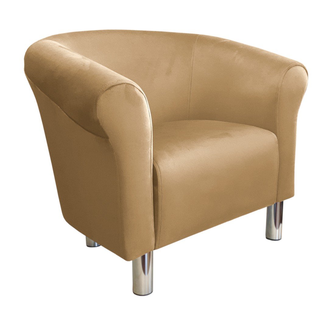 ATOS Fotel Milo MG06 nogi chrom jasny brąz