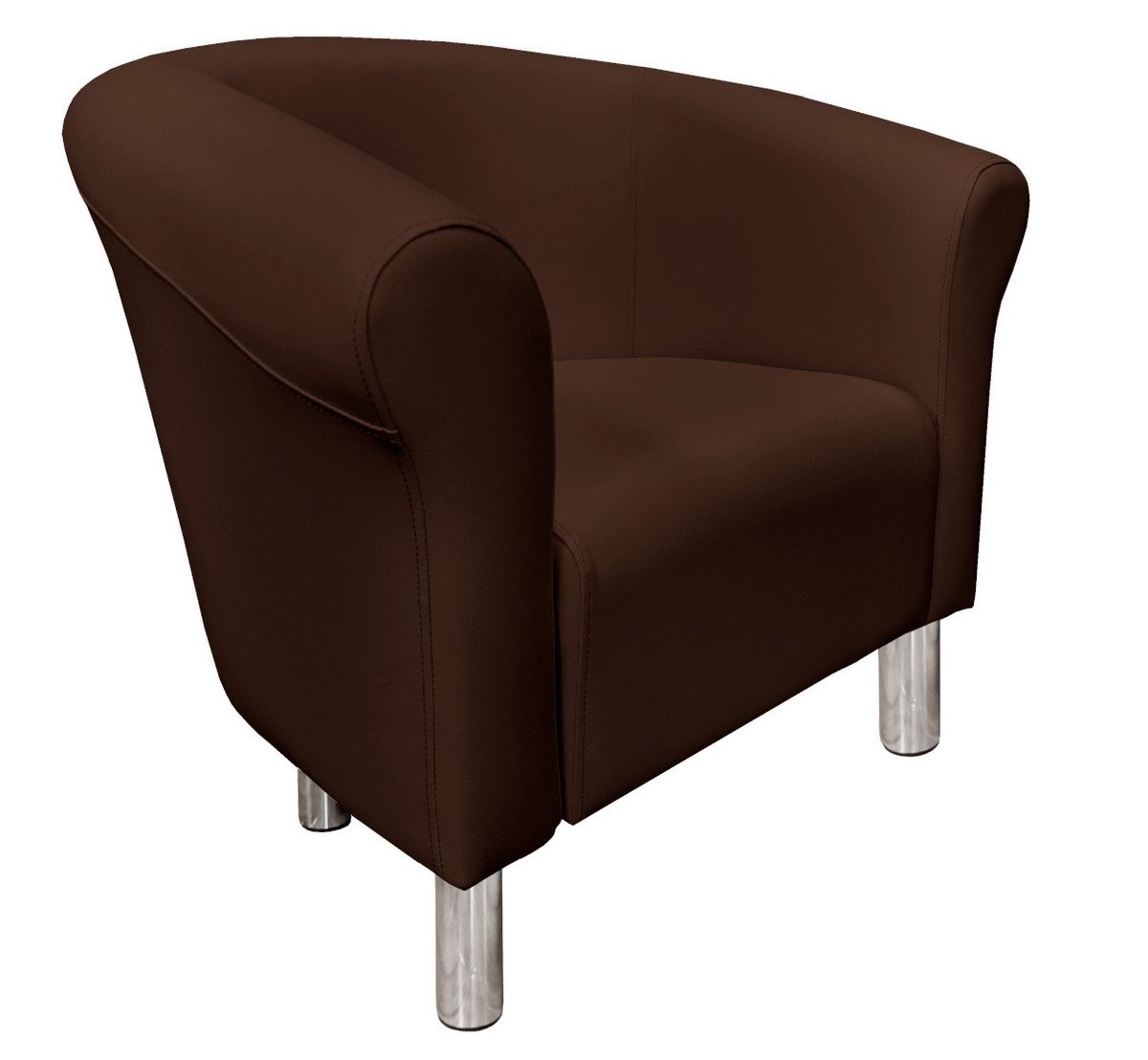 D2.Design ATOS Fotel Milo brązowy nogi chrom